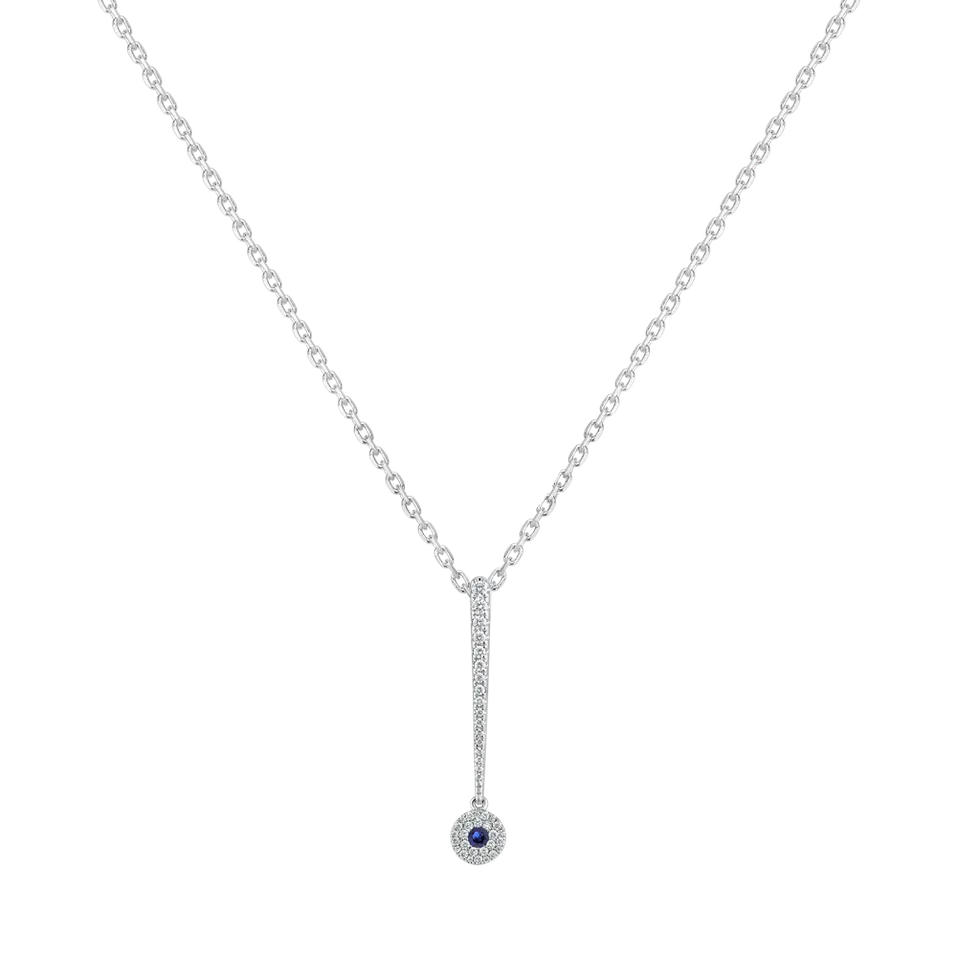 Diamond pendant with Sapphire Sparkling Exclamation
