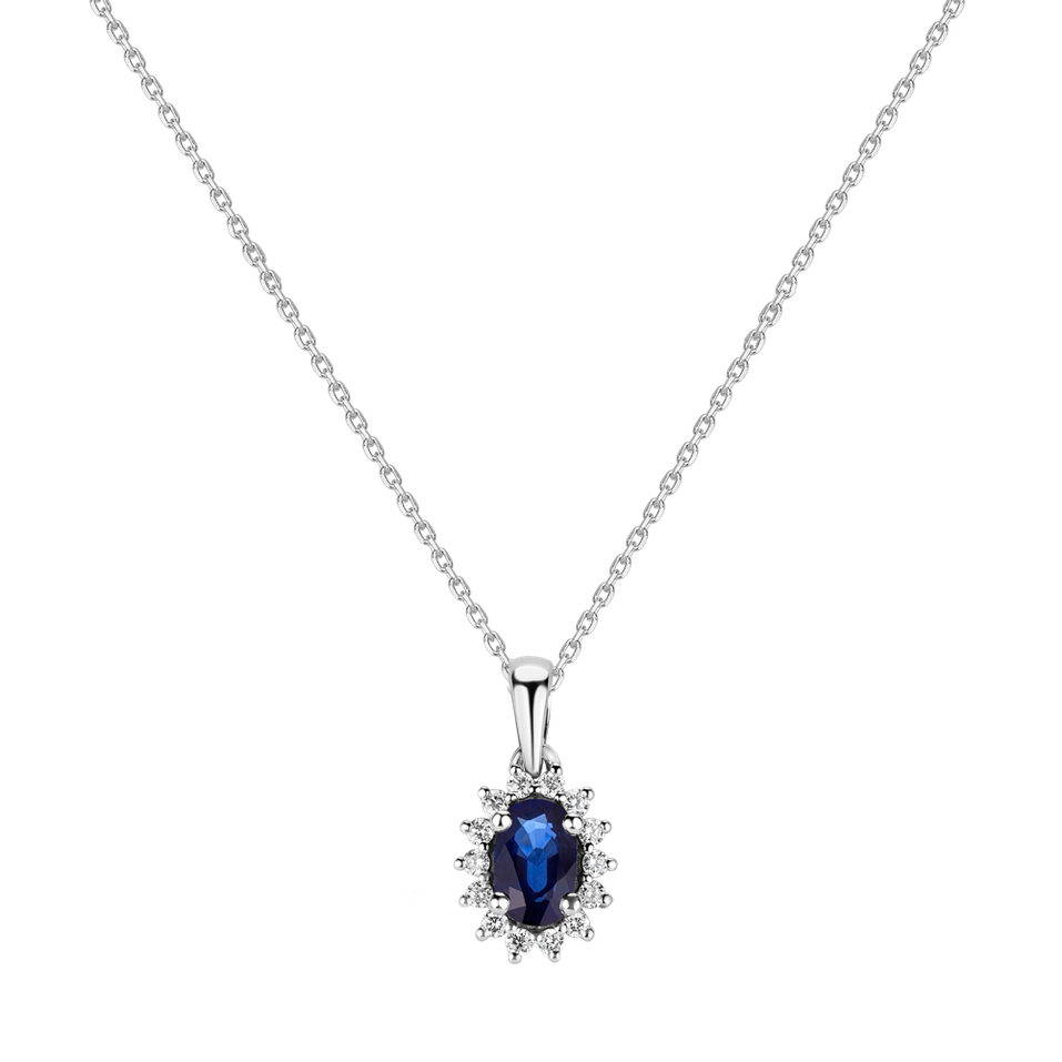 Diamond pendant with Sapphire Princess Sparkle