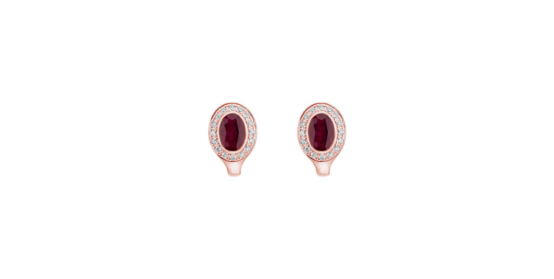 Diamond earrings with Ruby Lucky Ruby