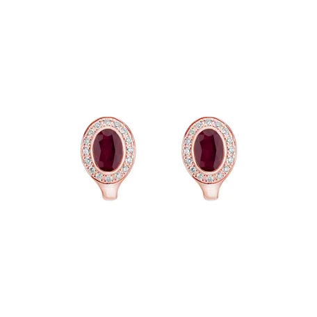 Diamond earrings with Ruby Lucky Ruby