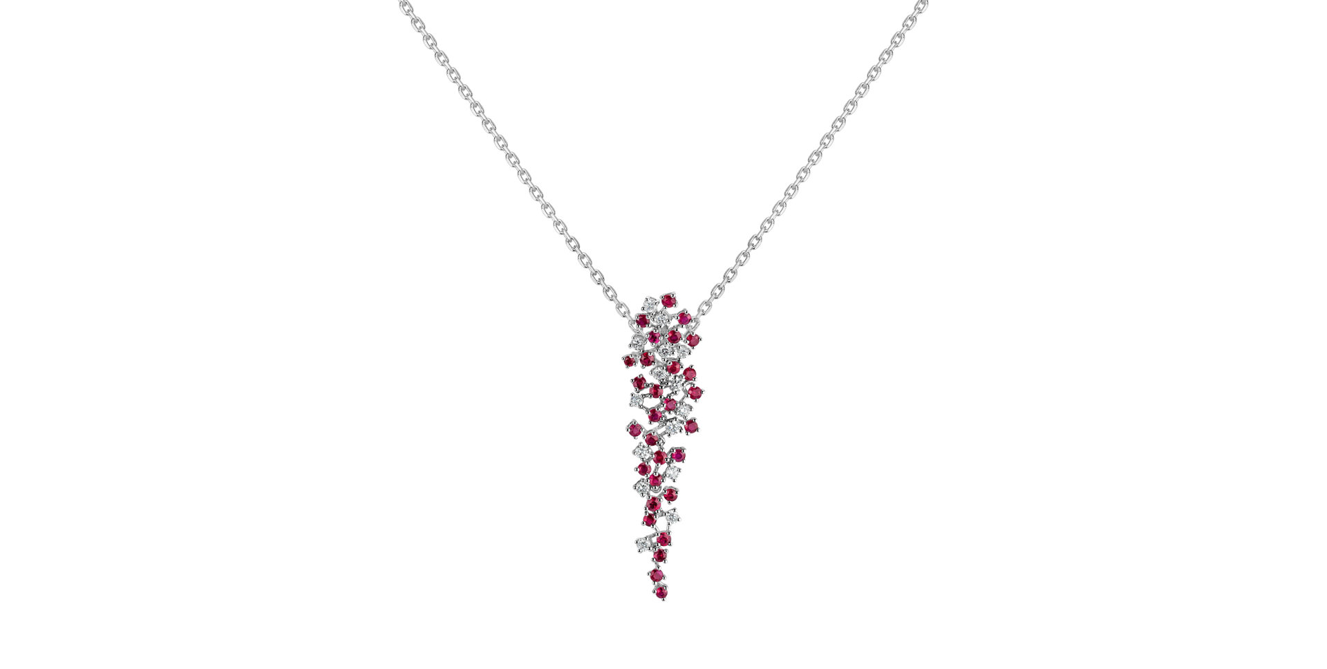 Diamond pendant with Ruby Witching Waterfall