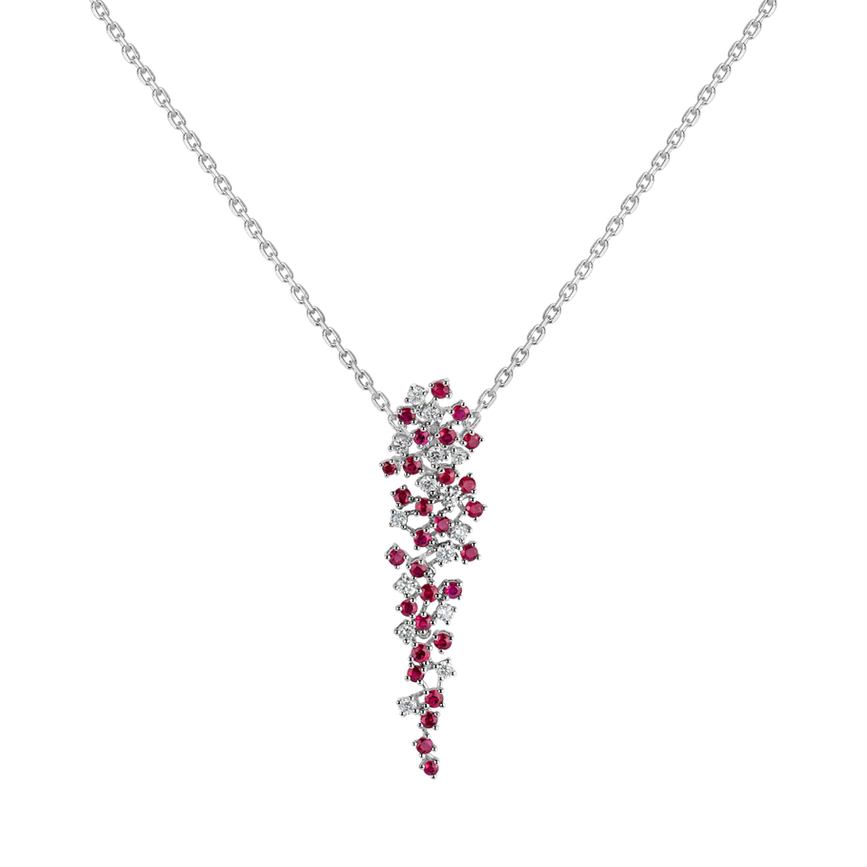 Diamond pendant with Ruby Witching Waterfall