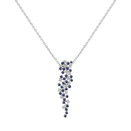 Diamond pendant with Sapphire Witching Waterfall