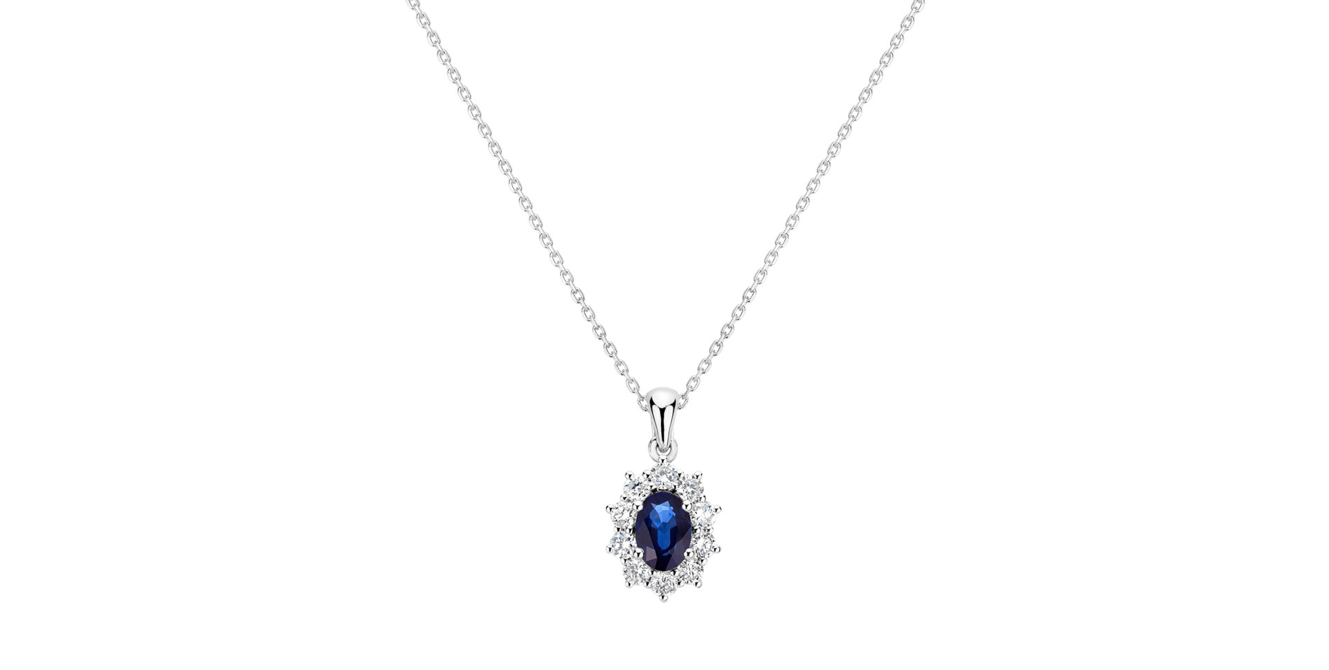 Diamond pendant with Sapphire Goddess Elegance
