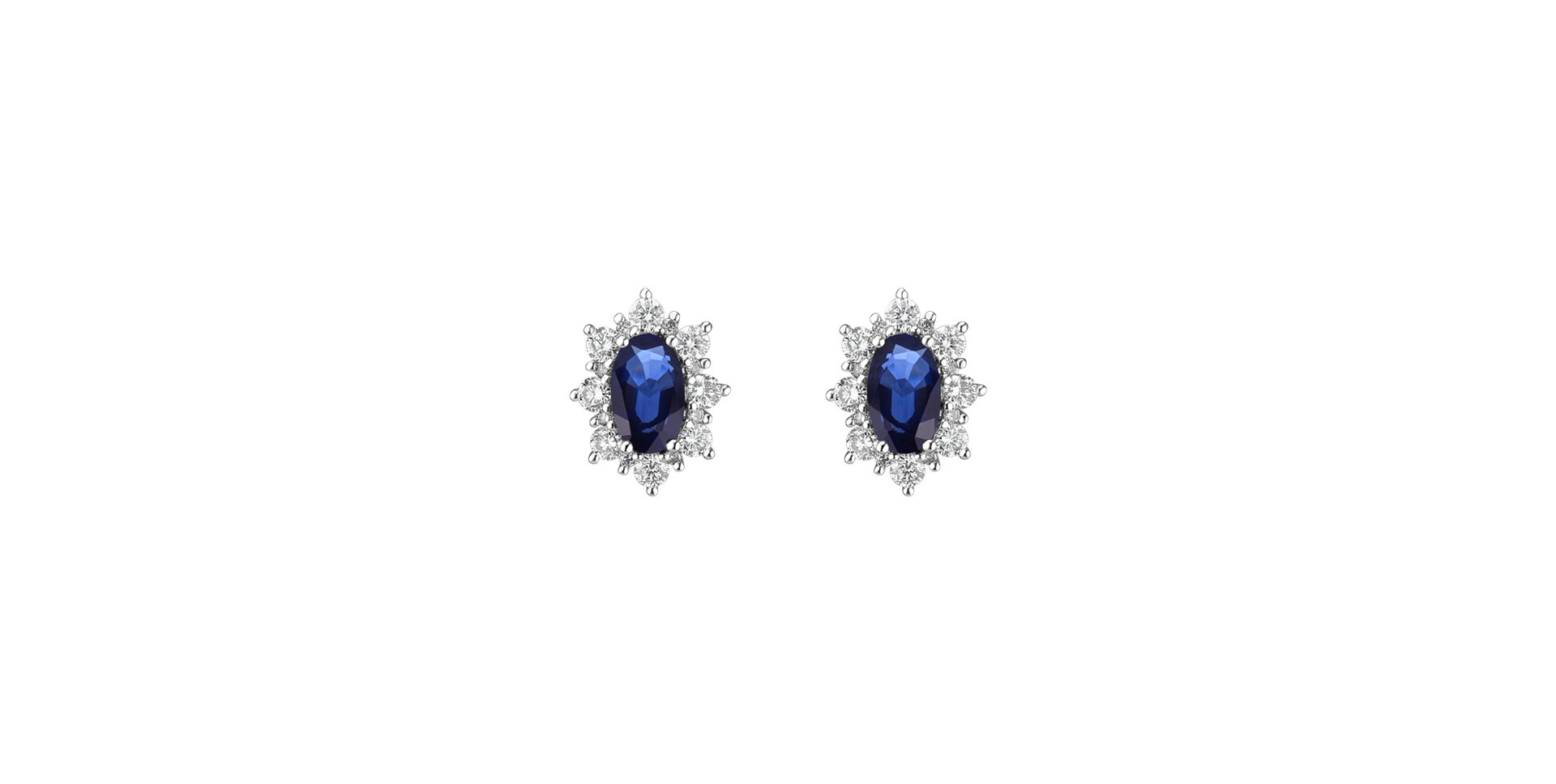 Diamond earrings with Sapphire Royal Aurora