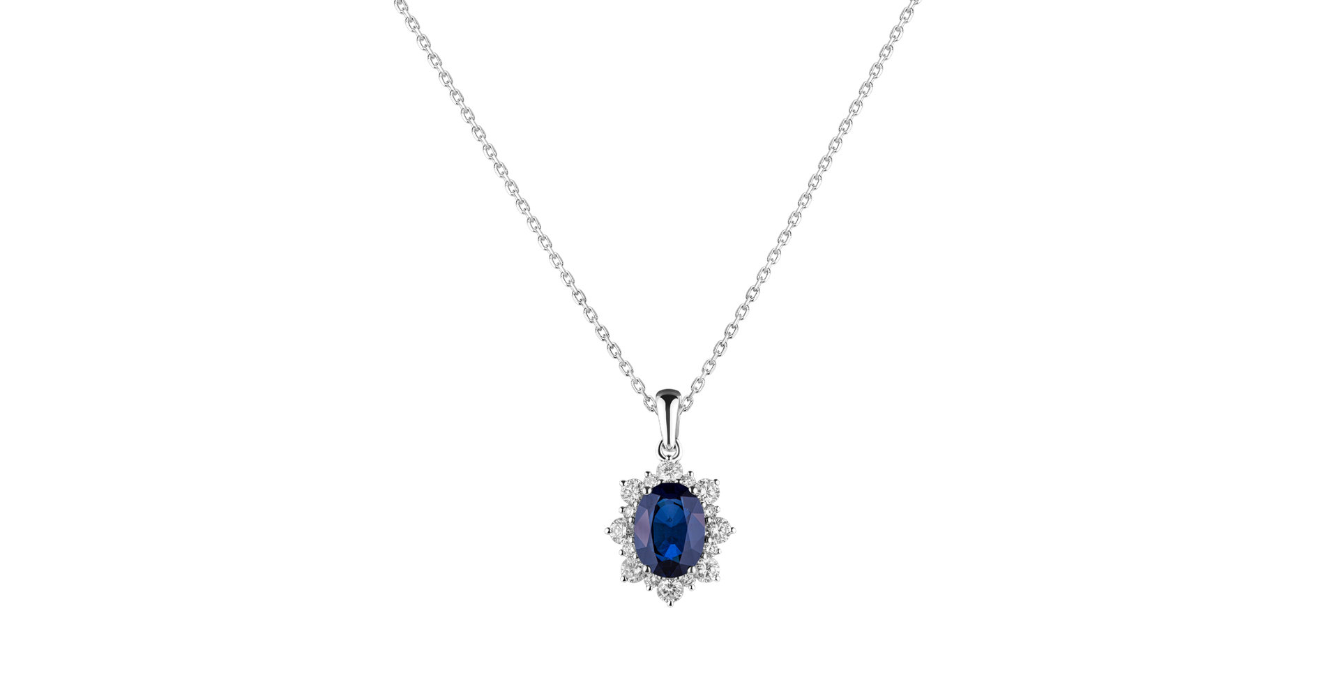 Diamond pendant with Sapphire Royal Aurora
