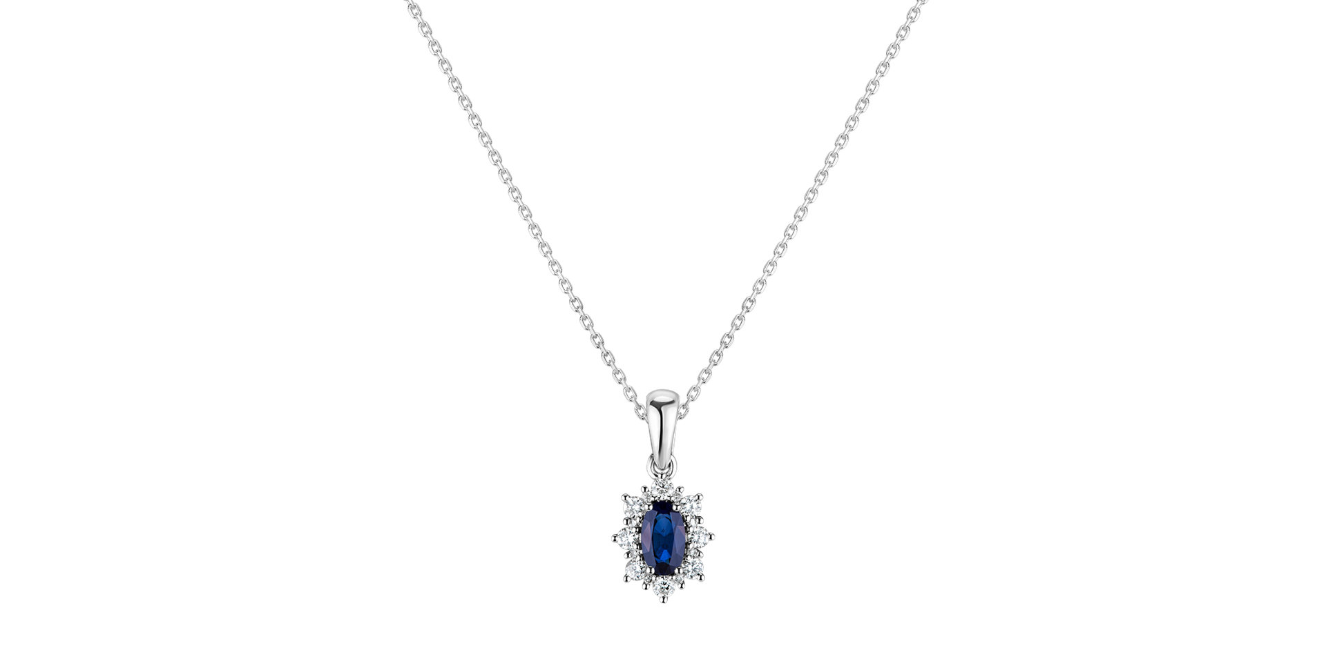 Diamond pendant with Sapphire Royal Aurora