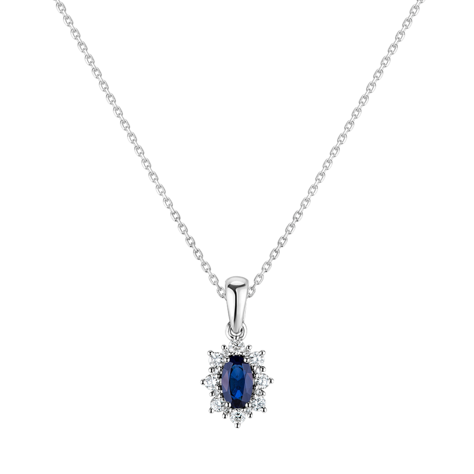 Diamond pendant with Sapphire Royal Aurora
