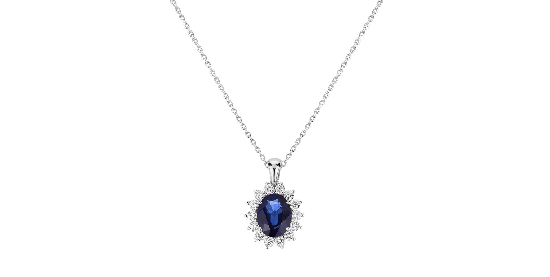 Diamond pendant with Sapphire Princess Sparkle