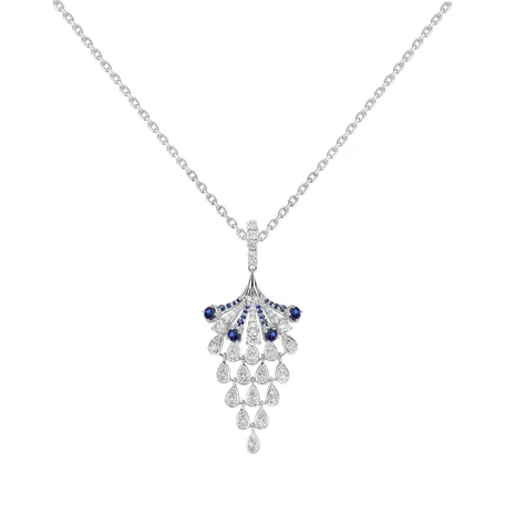 Diamond pendant with Sapphire Royal Mesh