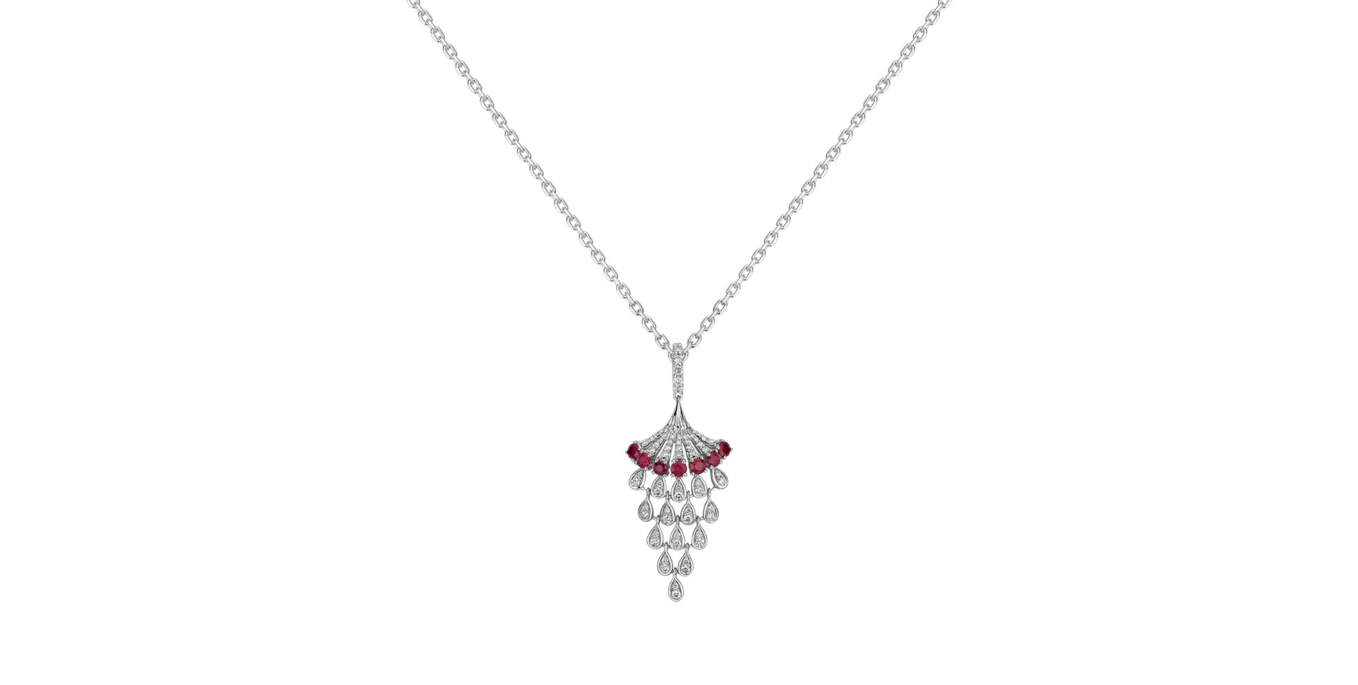 Diamond pendant with Ruby Royal Mesh