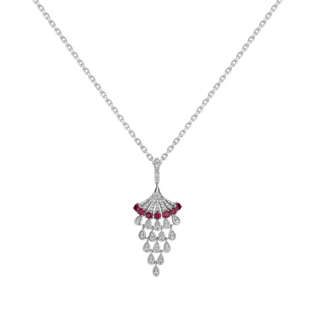 Diamond pendant with Ruby Royal Mesh
