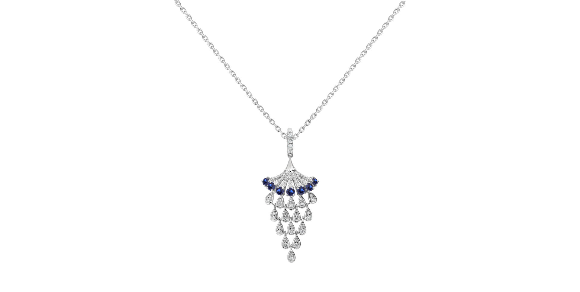 Diamond pendant with Sapphire Royal Mesh
