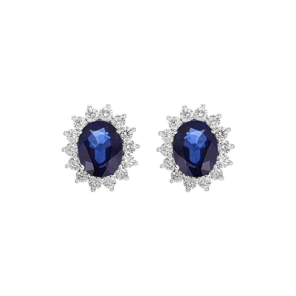 Diamond earrings with Sapphire Princess Sparkle