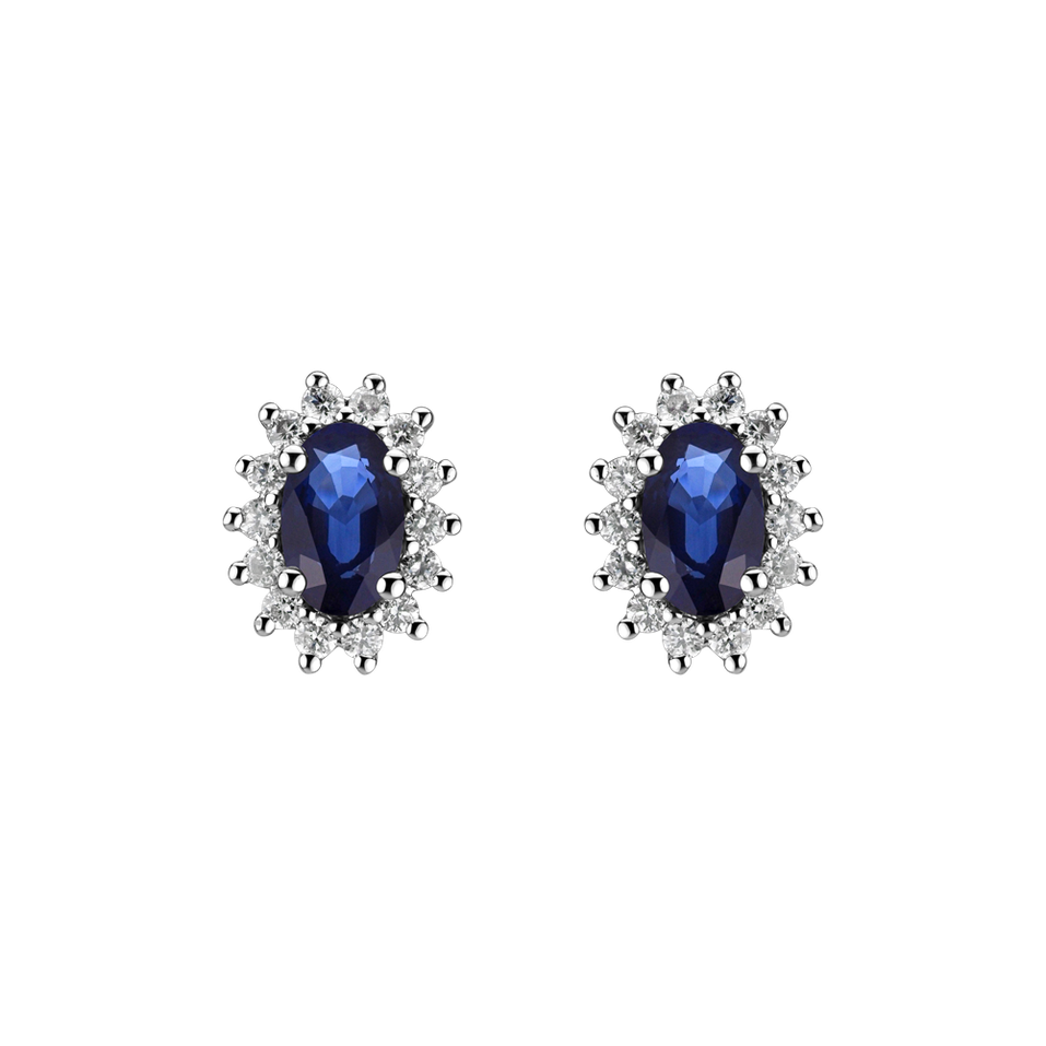 Diamond earrings with Sapphire Princess Sparkle