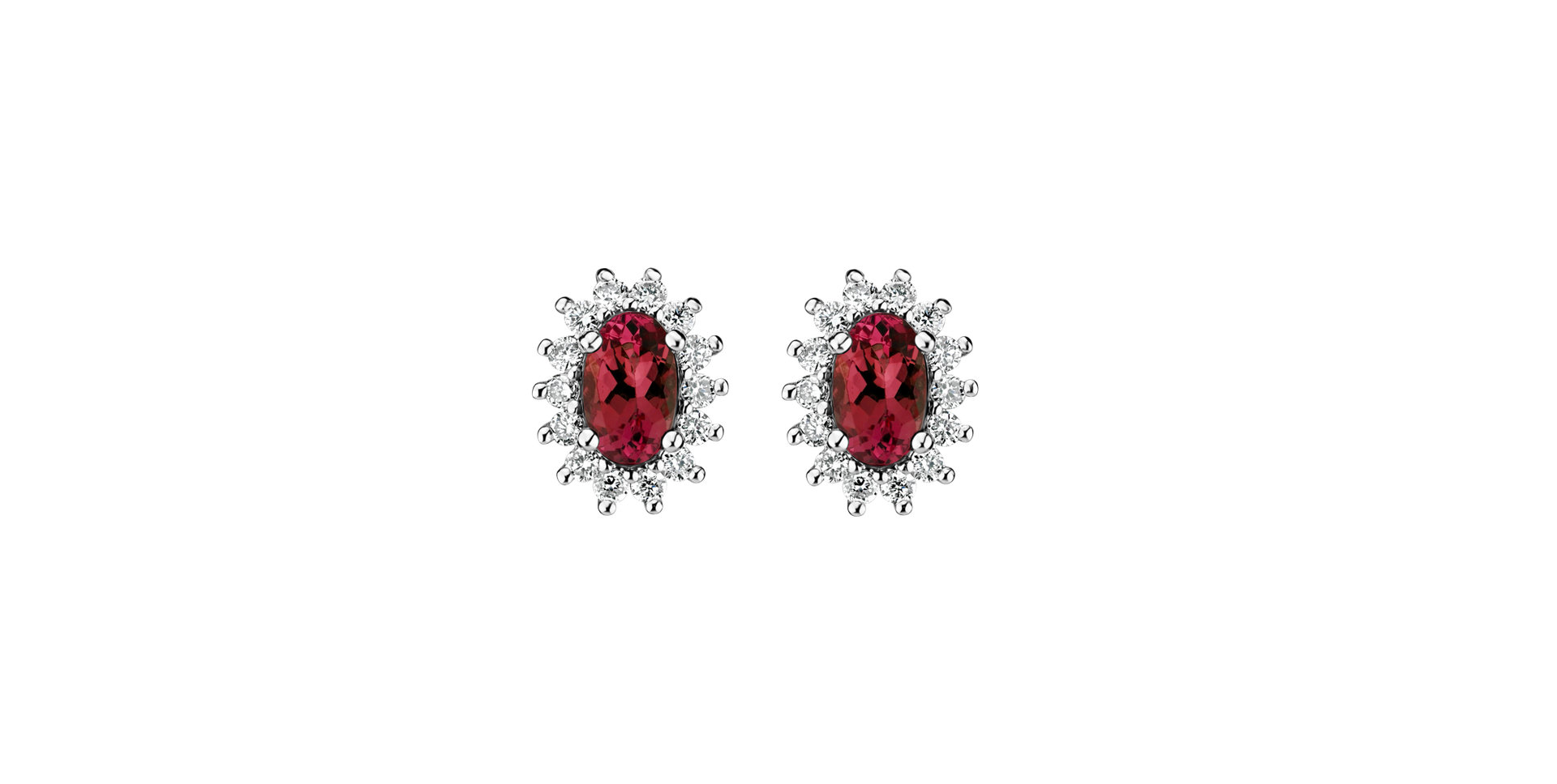 Diamond earrings with Ruby Princess