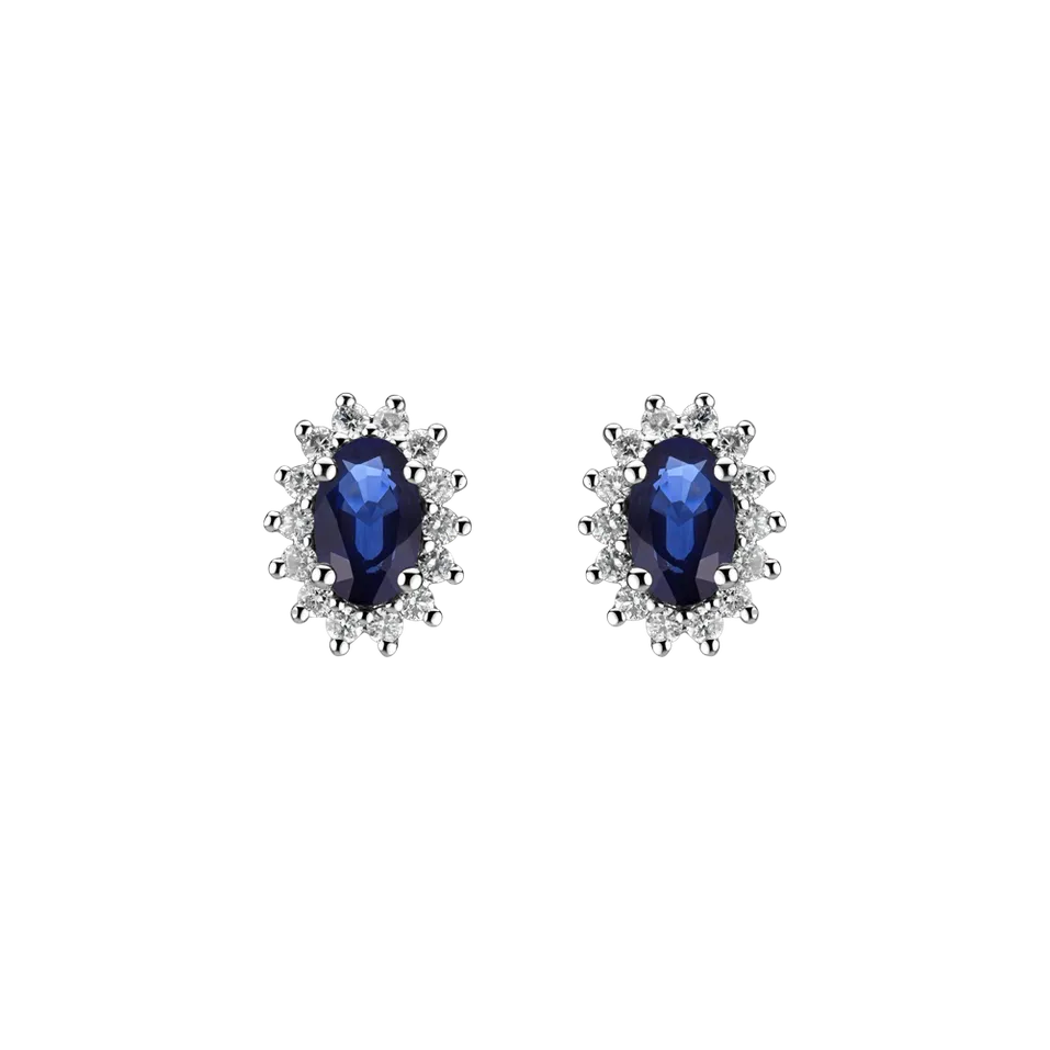Diamond earrings with Sapphire Princess