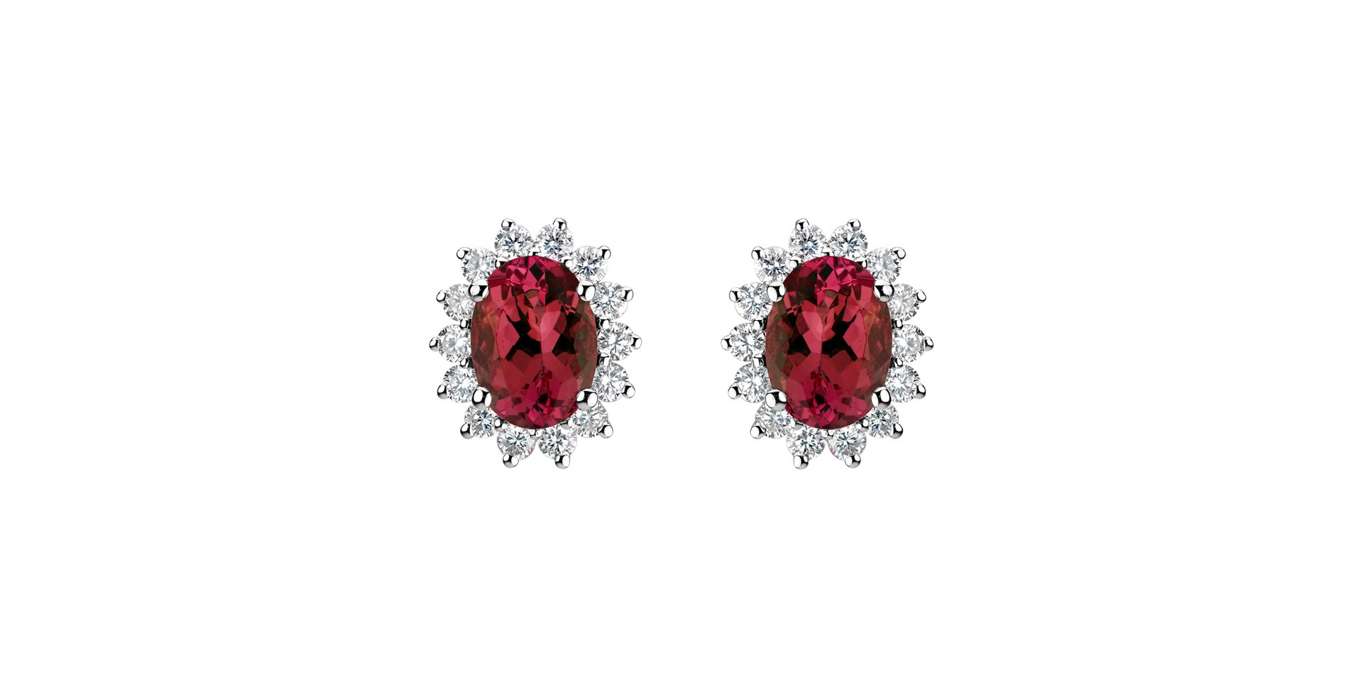Diamond earrings with Ruby Princess