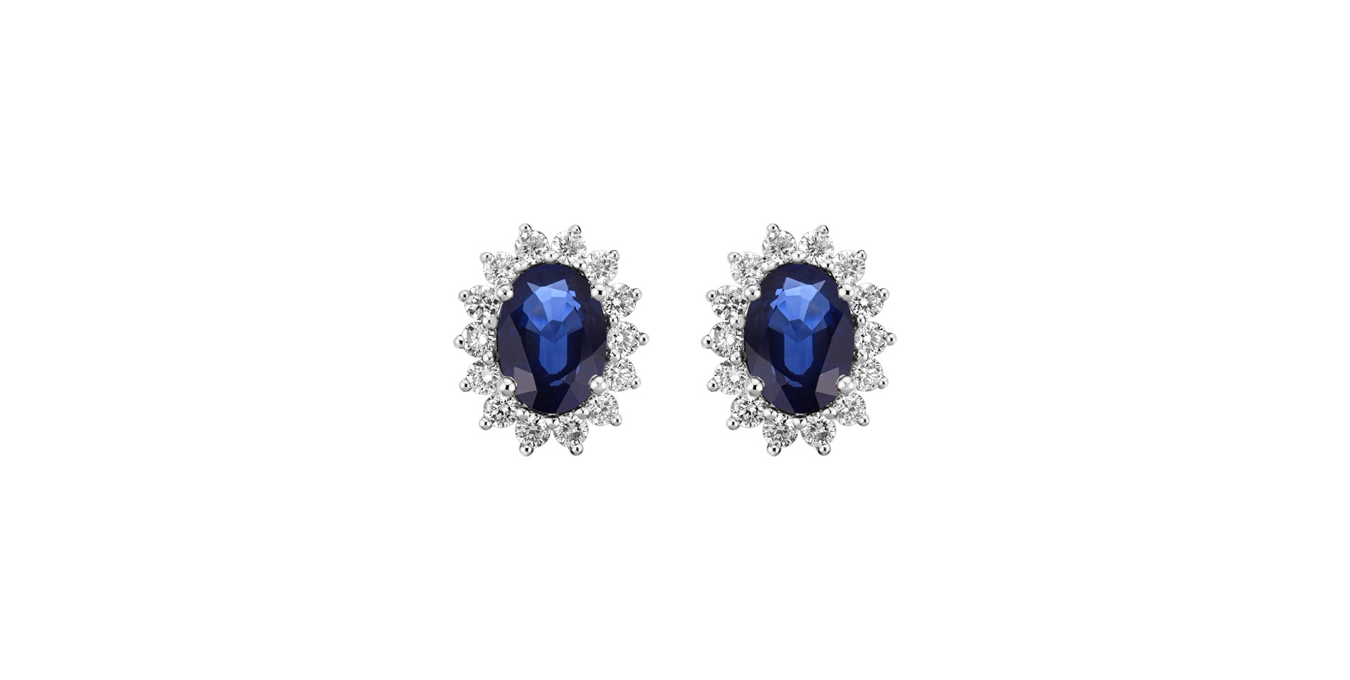 Diamond earrings with Sapphire Princess