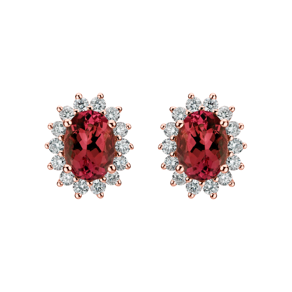 Diamond earrings with Ruby Princess