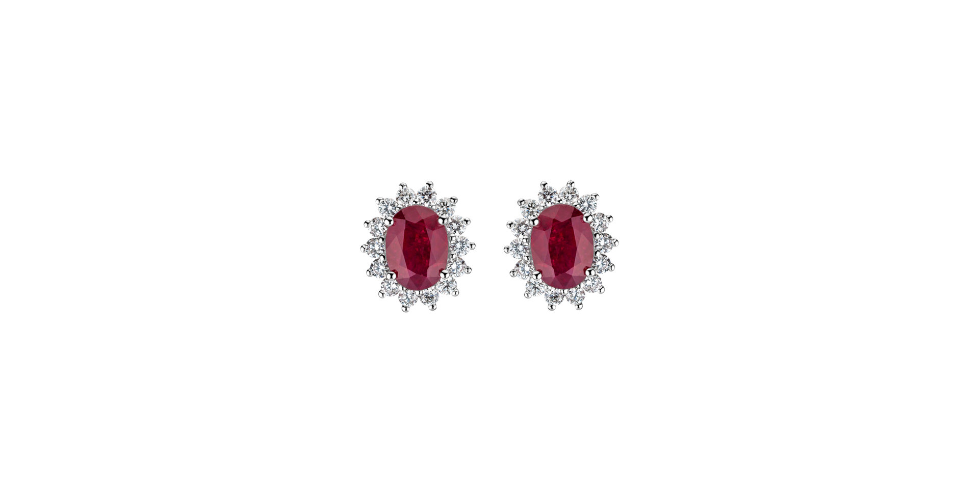 Diamond earrings with Ruby Princess