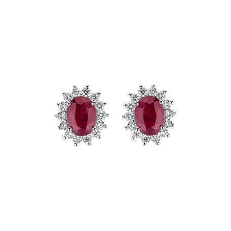Diamond earrings with Ruby Princess