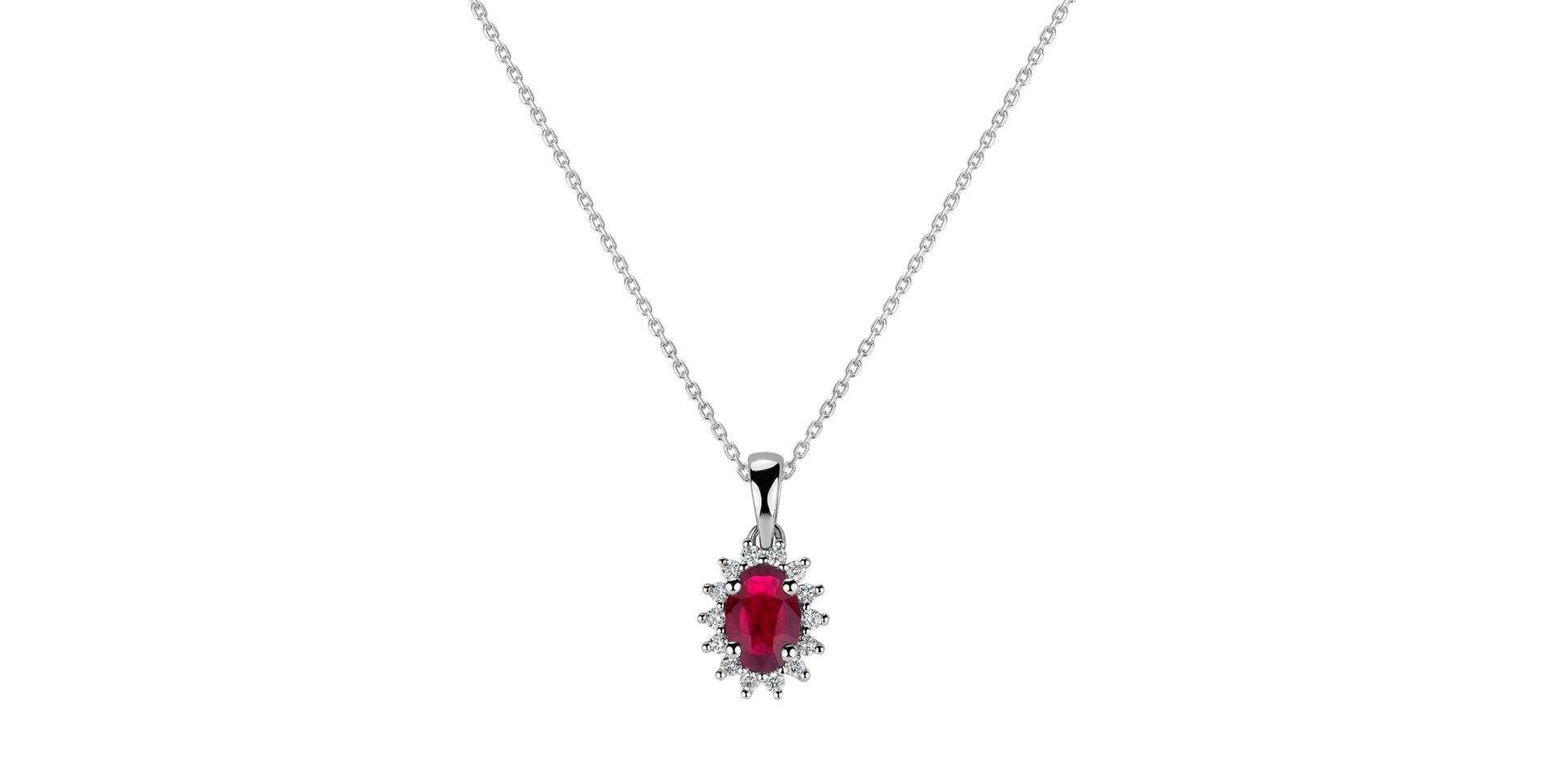 Diamond pendant with Ruby Princess