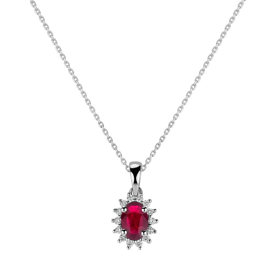 Diamond pendant with Ruby Princess