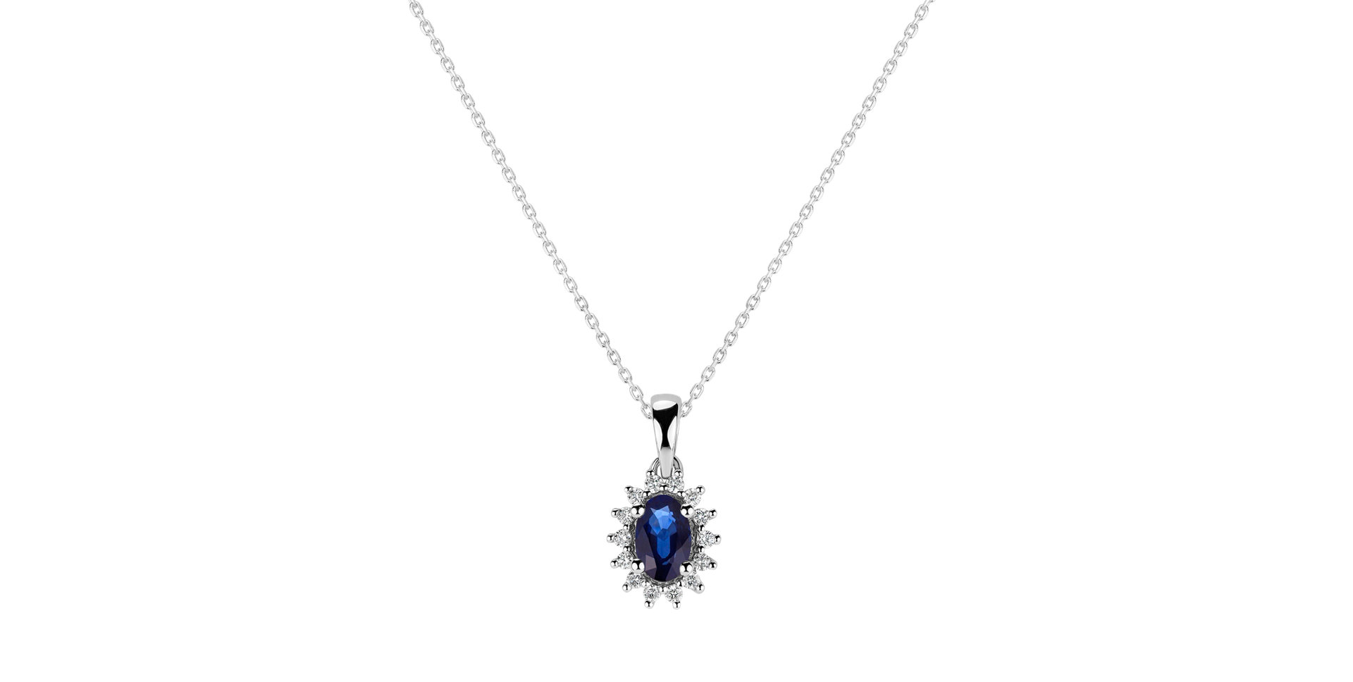 Diamond pendant with Sapphire Princess