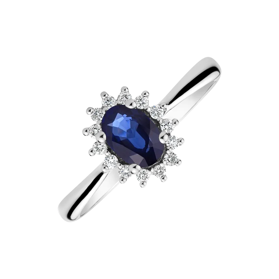 Diamond ring with Sapphire Princess Sparkle