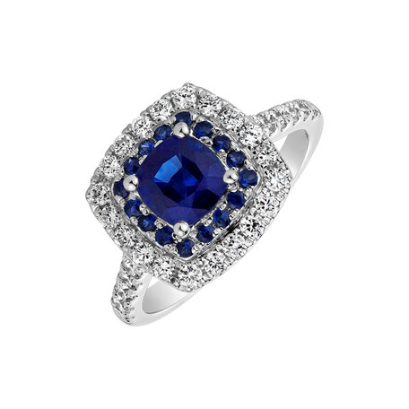 Diamond ring with Sapphire Sparkling Rise