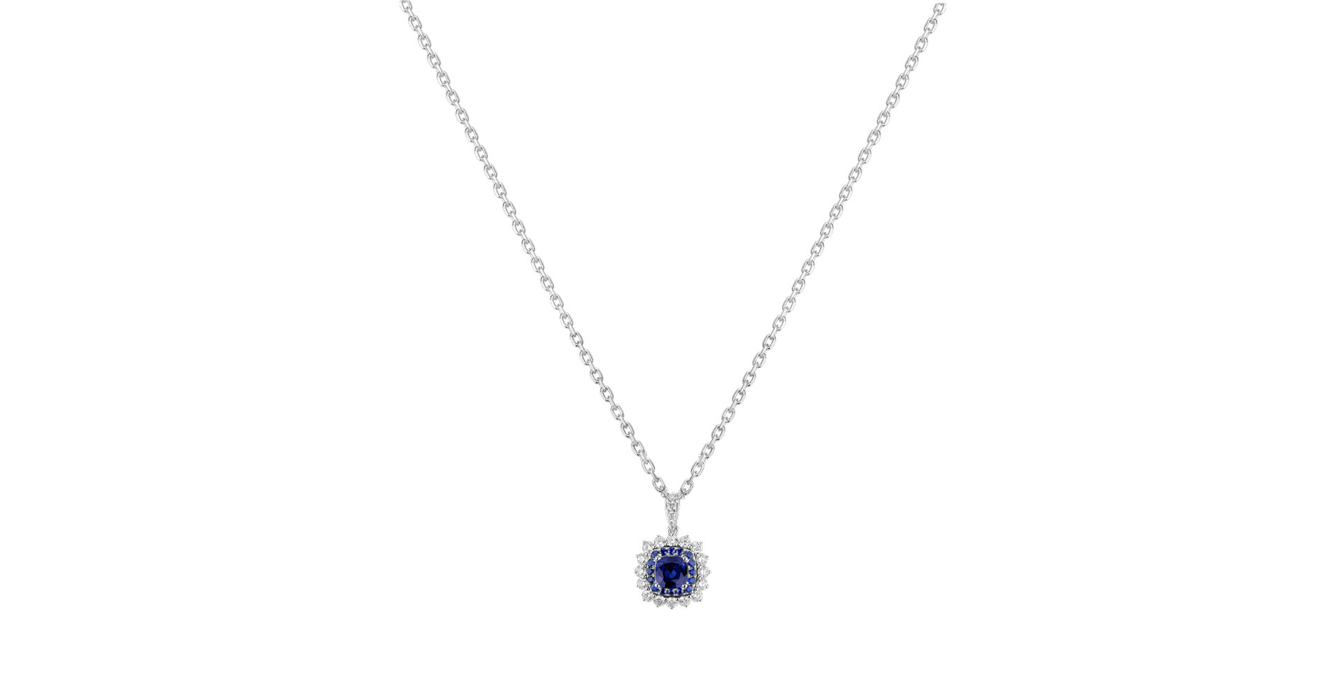 Diamond pendant with Sapphire Radiant Shine