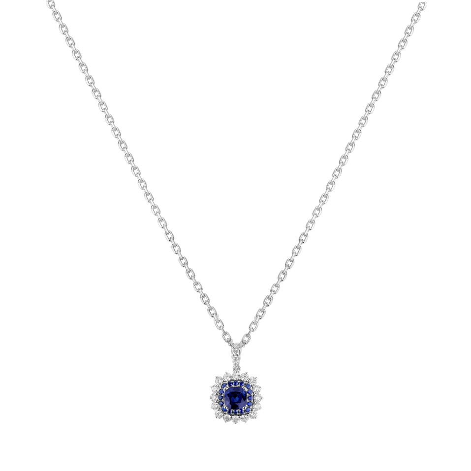 Diamond pendant with Sapphire Radiant Shine