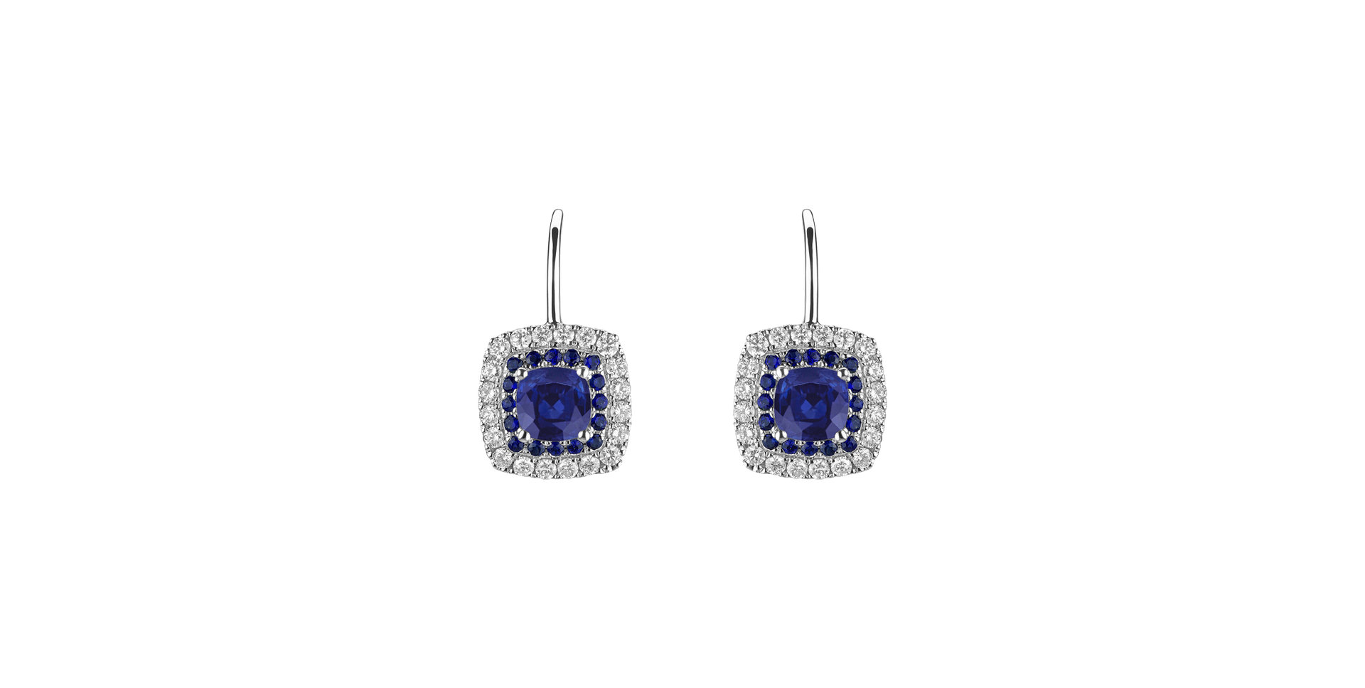 Diamond earrings with Sapphire Sparkling Rise