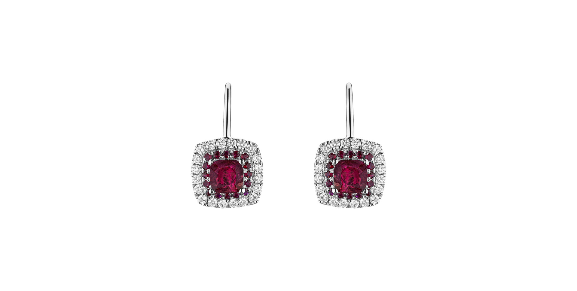 Diamond earrings with Ruby Sparkling Rise