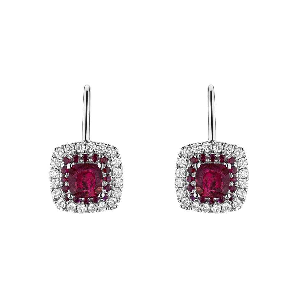 Diamond earrings with Ruby Sparkling Rise