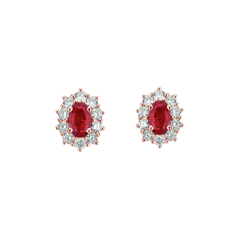 Diamond earrings with Ruby Princess Joy