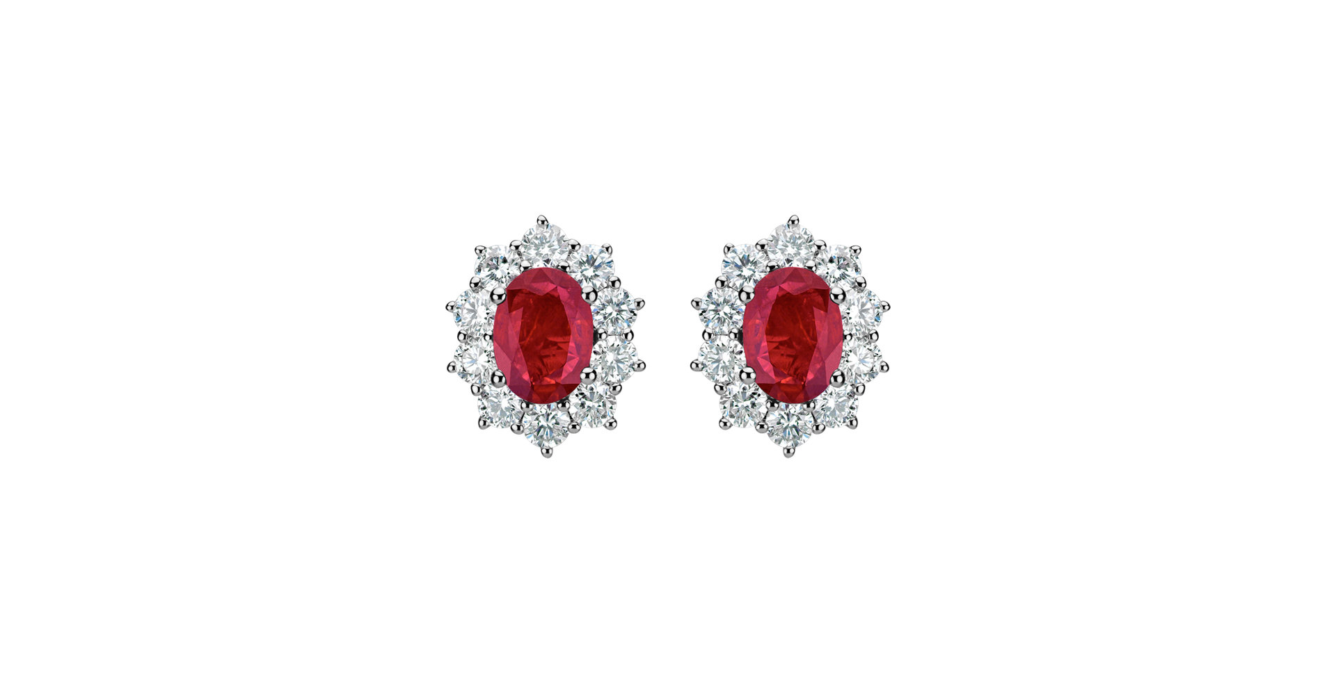 Diamond earrings with Ruby Princess