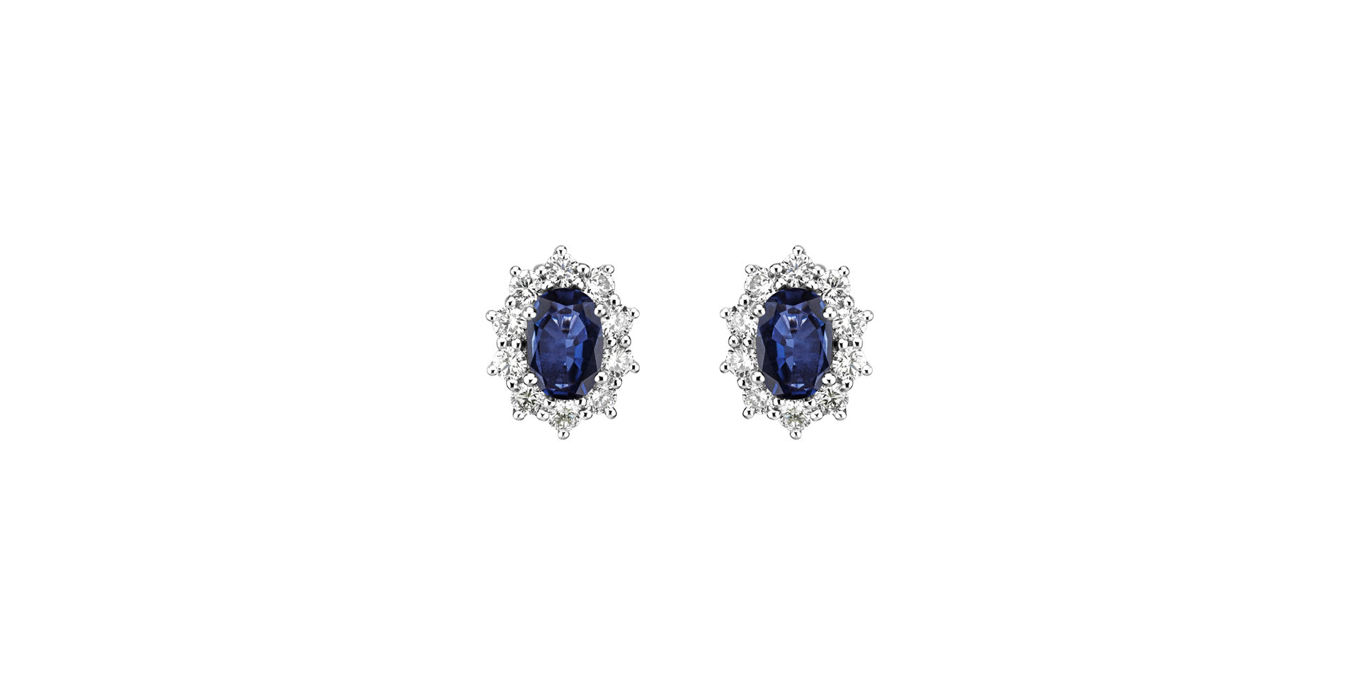 Diamond earrings with Sapphire Princess