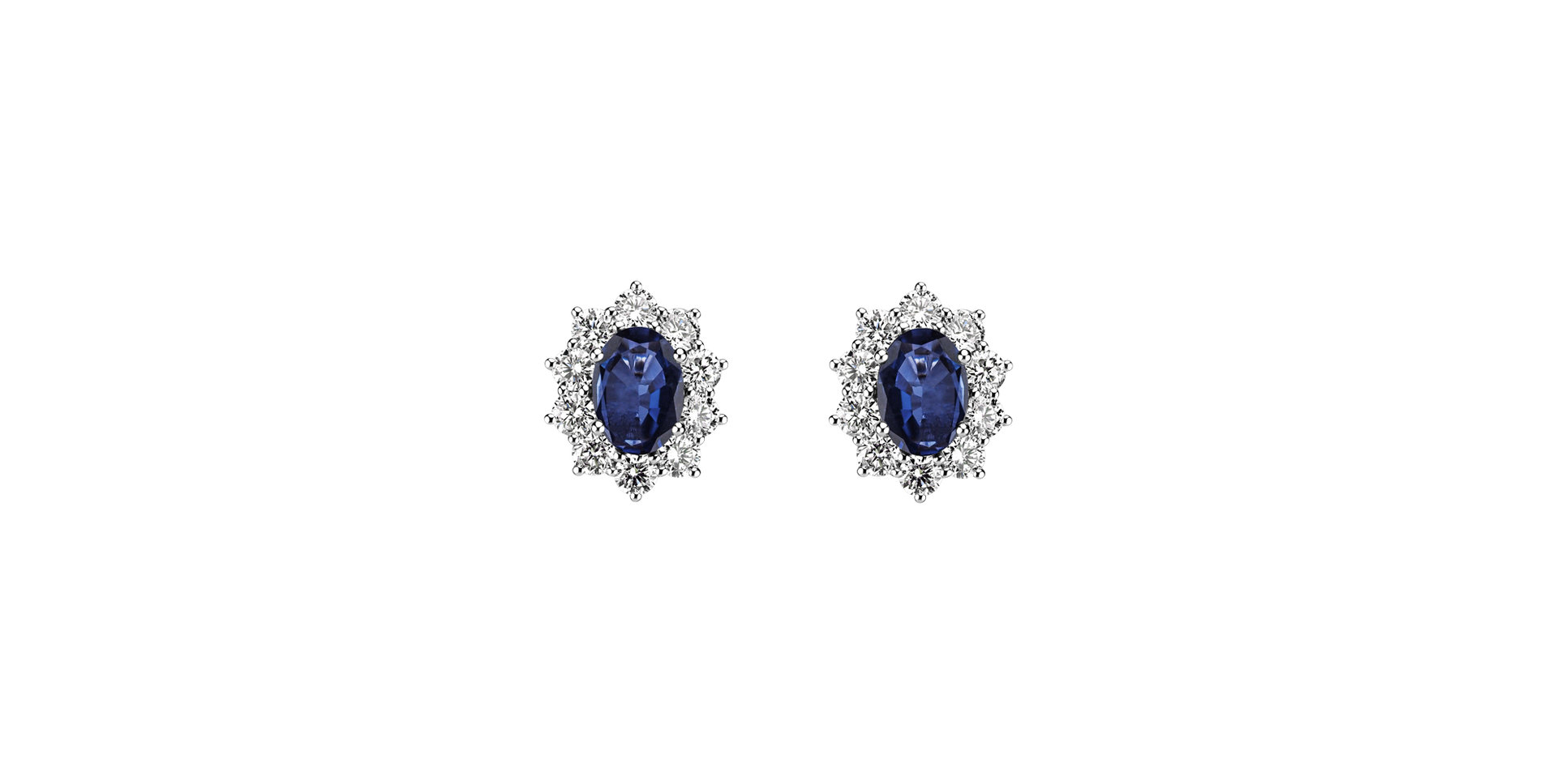 Diamond earrings with Sapphire Princess