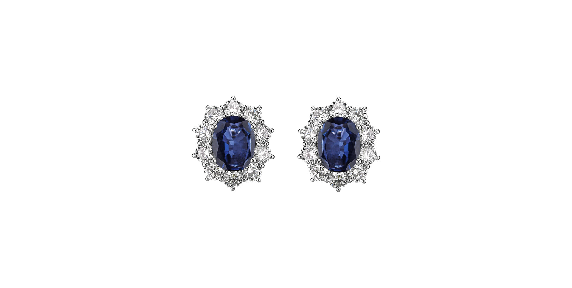 Diamond earrings with Sapphire Princess