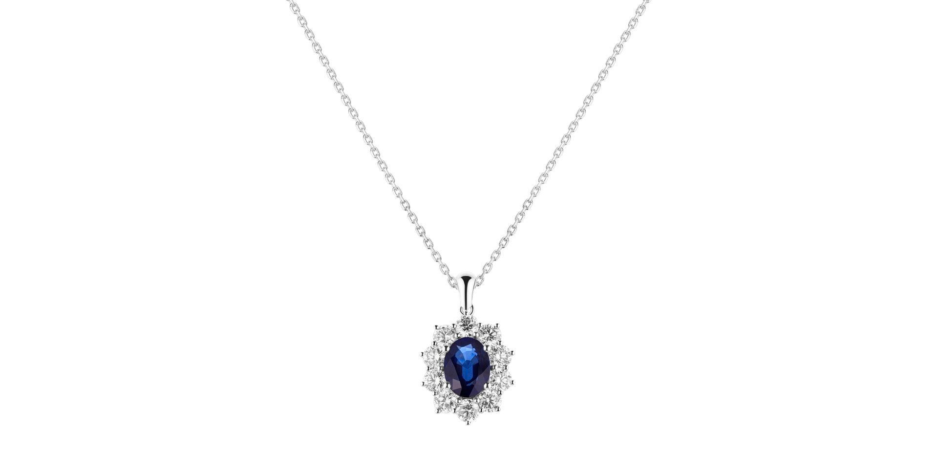 Diamond pendant with Sapphire Goddess Elegance