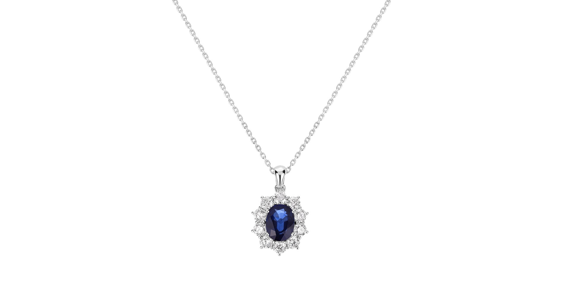 Diamond pendant with Sapphire Princess