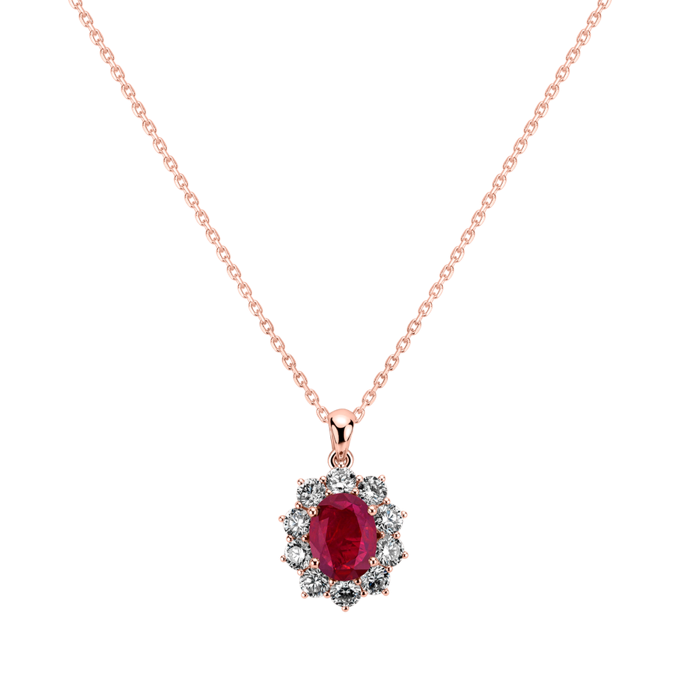 Diamond pendant with Ruby Princess