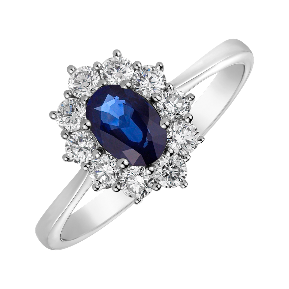 Diamond ring with Sapphire Princess