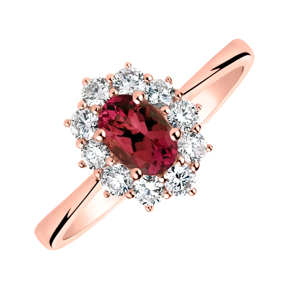 Diamond ring with Ruby Princess