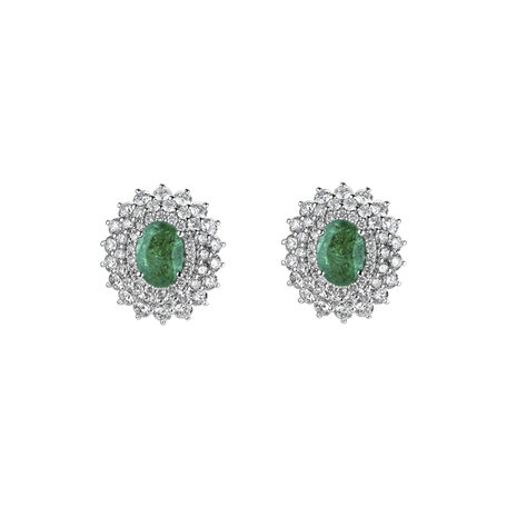 Diamond earrings with Emerald Royal Sparkle