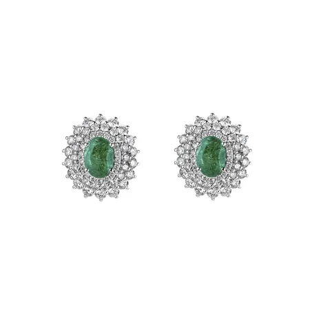 Diamond earrings with Emerald Royal Sparkle
