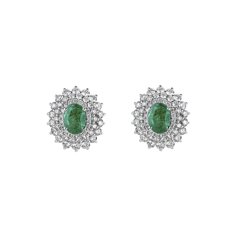 Diamond earrings with Emerald Royal Sparkle