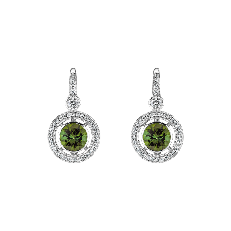 Diamond earrings with Tourmaline Monarch Love